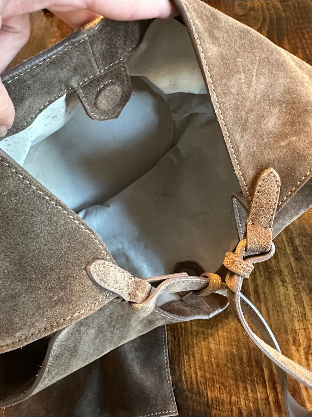 Made in Italy Genuine Suede Hobo Tote Bag - Picture 10 of 15